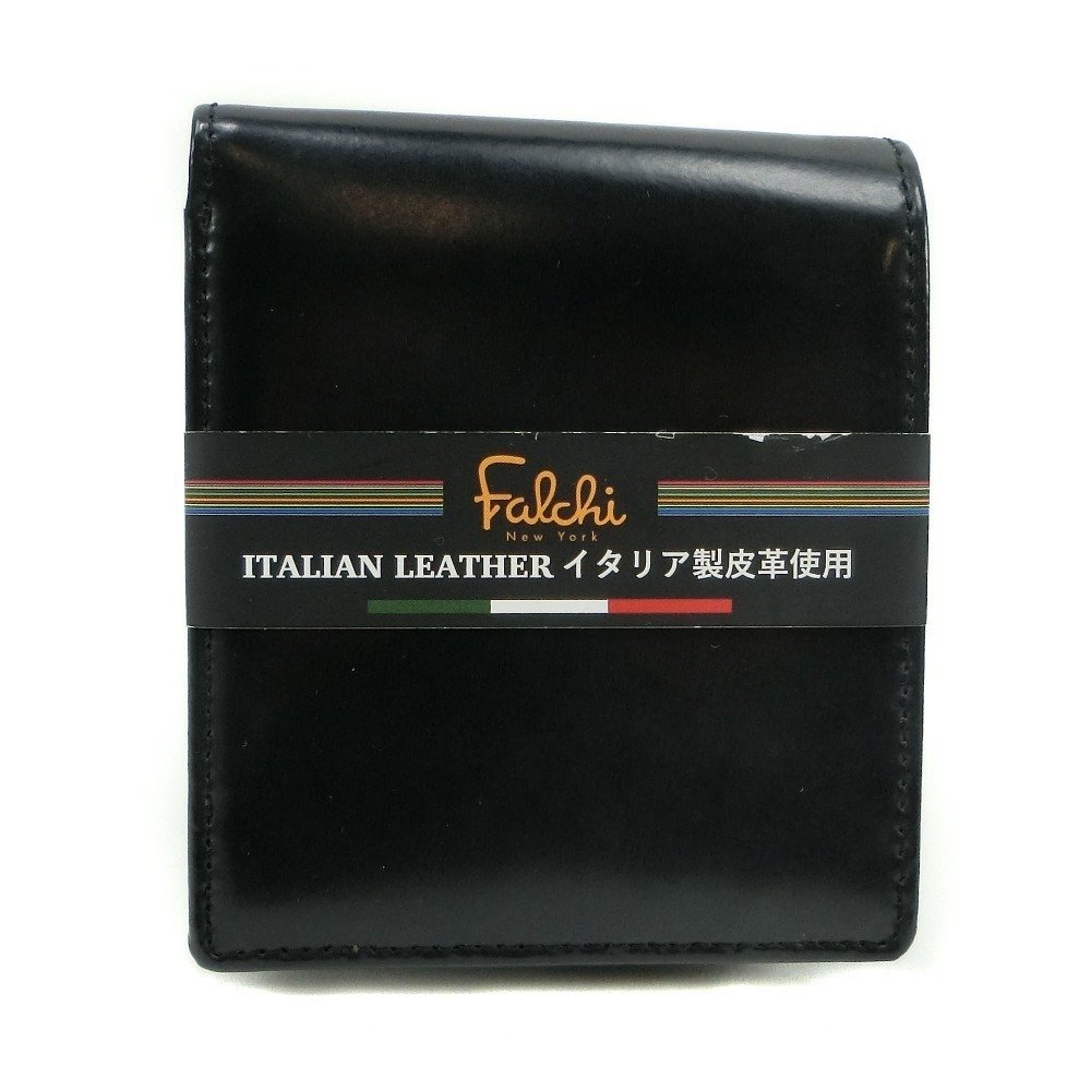 Other Italian Leather Bifold Wallet Black Leather Short Wallet